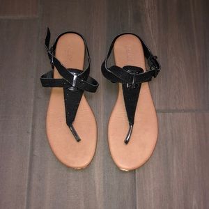 black sparkly sandals